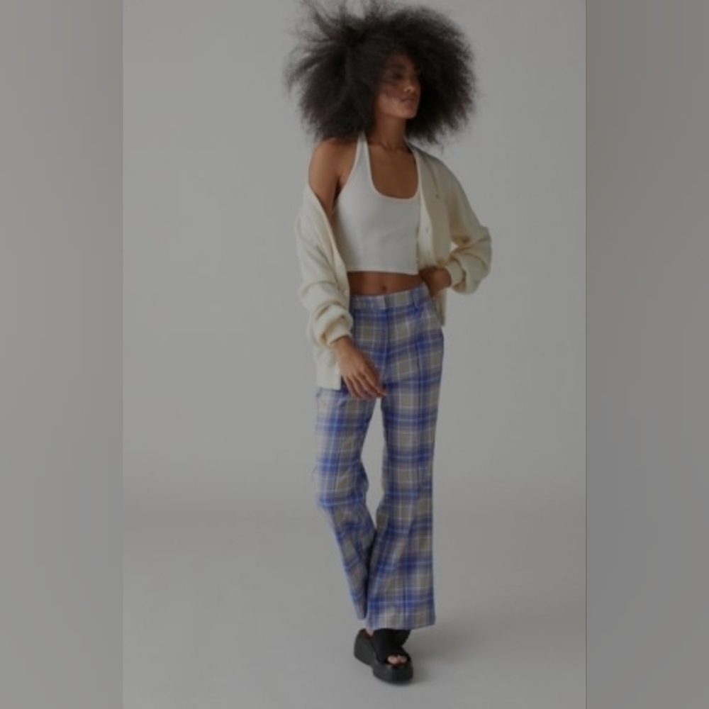 URBAN OUTFITTERS Plaid Flare Trousers Size 2
